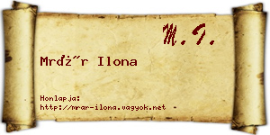 Mrár Ilona névjegykártya